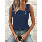 Blusa Casual Regata com Gola Assimétrica Fiorenze