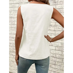Blusa Casual Regata com Gola Assimétrica Fiorenze