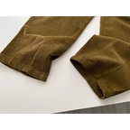 Calça Reta de Cintura Alta em Veludo Cotelê para Outono Fiorenze