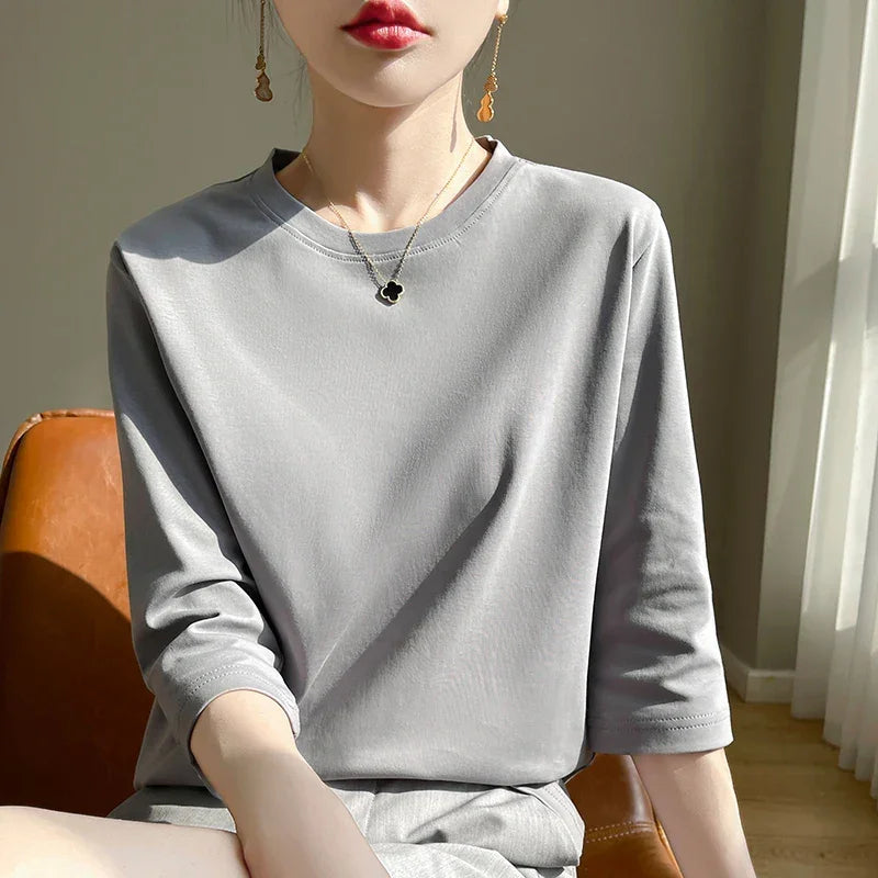 Blusa de Algodão Mercerizado para Casual Chic Fiorenze