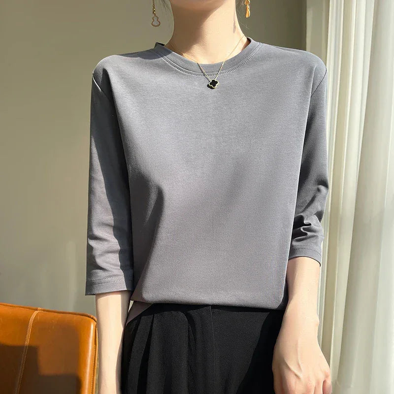 Blusa de Algodão Mercerizado para Casual Chic Fiorenze