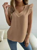 Blusa Sem Mangas com Decote em V - Romênia