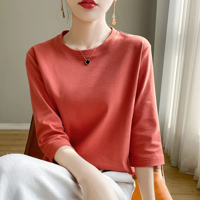 Blusa de Algodão Mercerizado para Casual Chic Fiorenze