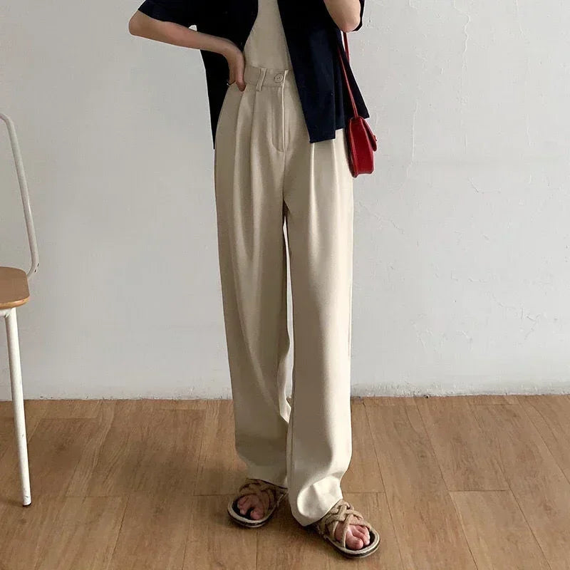 Calça de Alfaiataria Reta de Cintura Alta para Escritório Fiorenze