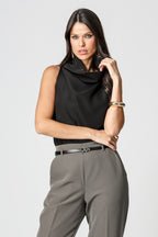 Blusa De Alfaiataria Com Gola Ampla Rose