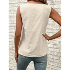 Blusa Casual Regata com Gola Assimétrica Fiorenze
