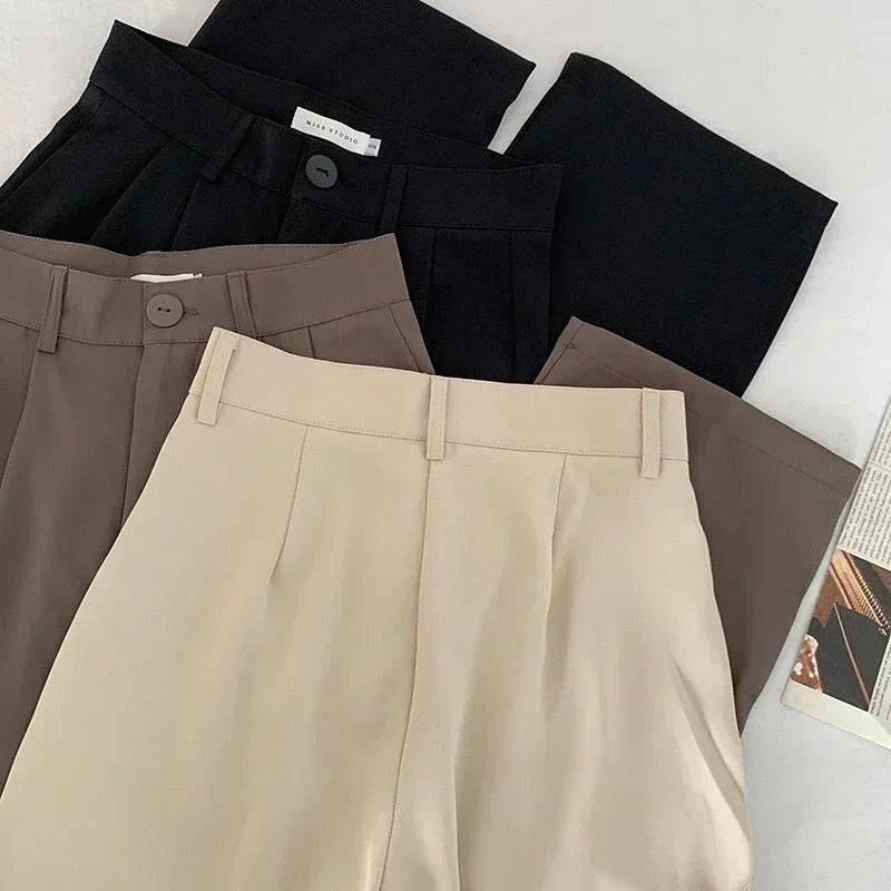 Calça de Alfaiataria Reta de Cintura Alta para Escritório Fiorenze