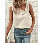 Blusa Casual Regata com Gola Assimétrica Fiorenze