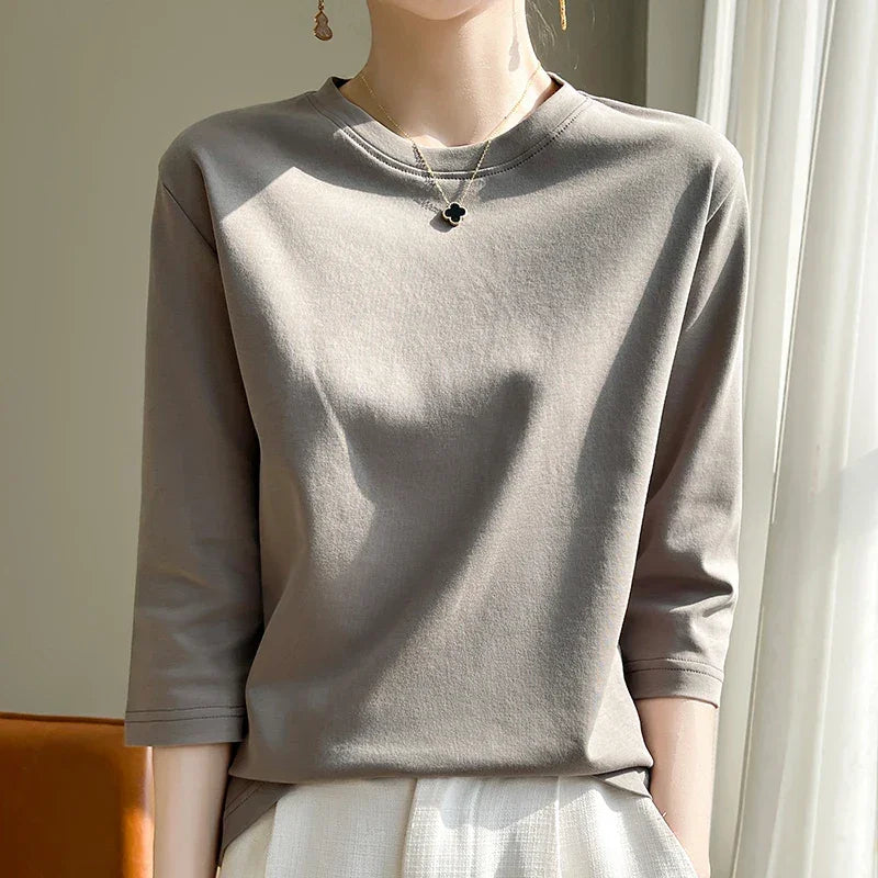 Blusa de Algodão Mercerizado para Casual Chic Fiorenze