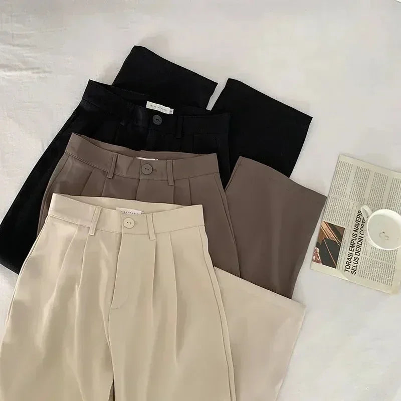 Calça de Alfaiataria Reta de Cintura Alta para Escritório Fiorenze