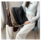 Calça Pantalona de Cintura Alta em Lã para Uso Casual Fiorenze