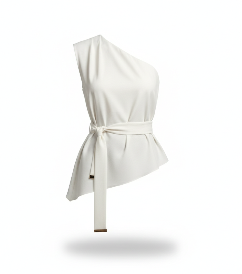 Blusa Ombro Único Com Faixa Fiorenze