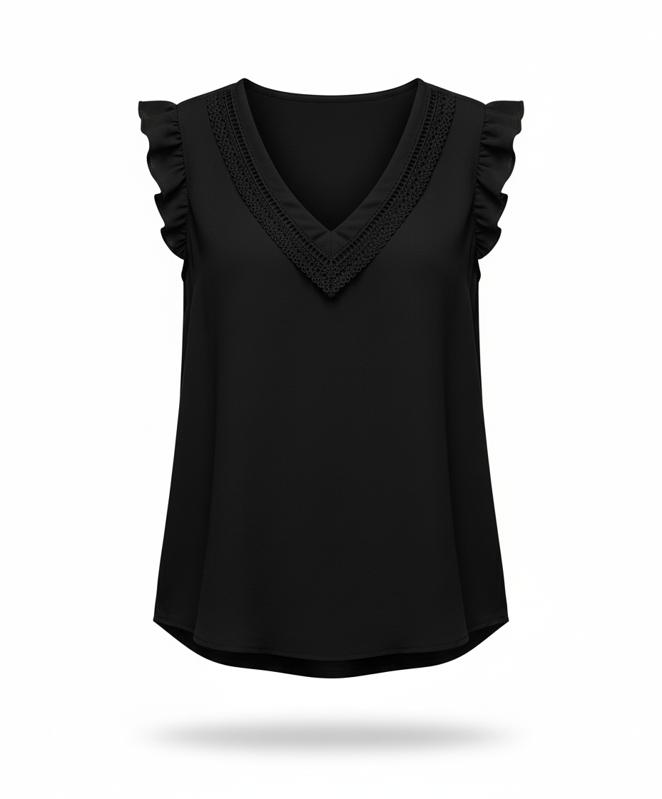 Blusa Sem Mangas com Decote em V - Romênia