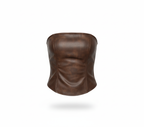 Top Strapless De Couro Sintético - CAFE