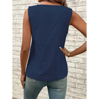 Blusa Casual Regata com Gola Assimétrica Fiorenze