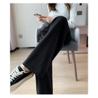 Calça Pantalona de Cintura Alta em Lã para Uso Casual Fiorenze