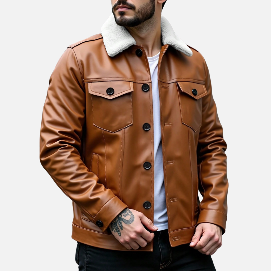 Jaqueta de Couro Masculina Fiorenze FRZ818