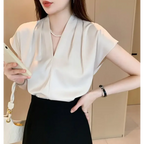 Blusa Social em Chiffon com Manga Curta Fiorenze