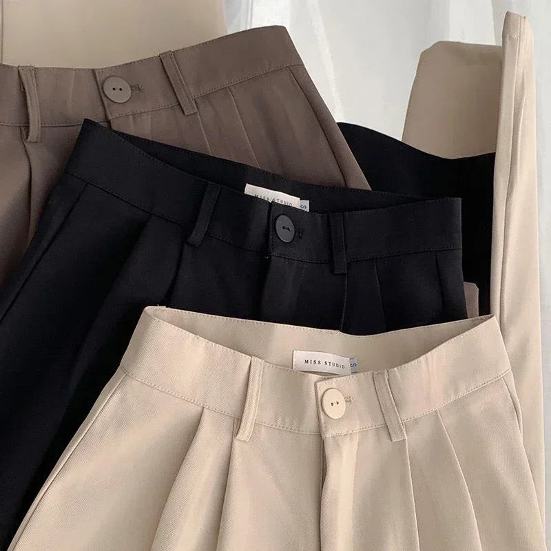 Calça de Alfaiataria Reta de Cintura Alta para Escritório Fiorenze