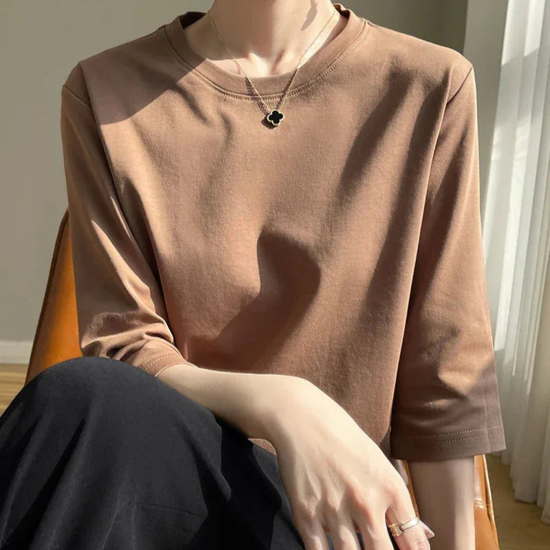 Blusa de Algodão Mercerizado para Casual Chic Fiorenze