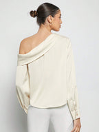 Blusa Elegante de Um Ombro Só - França