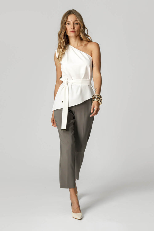 Blusa Ombro Único Com Faixa Fiorenze